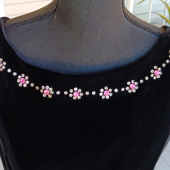 ❤️Jessica Howard vintage Y2K black velveteen maxi evening dress Whimsigoth - Picture 2 of 10